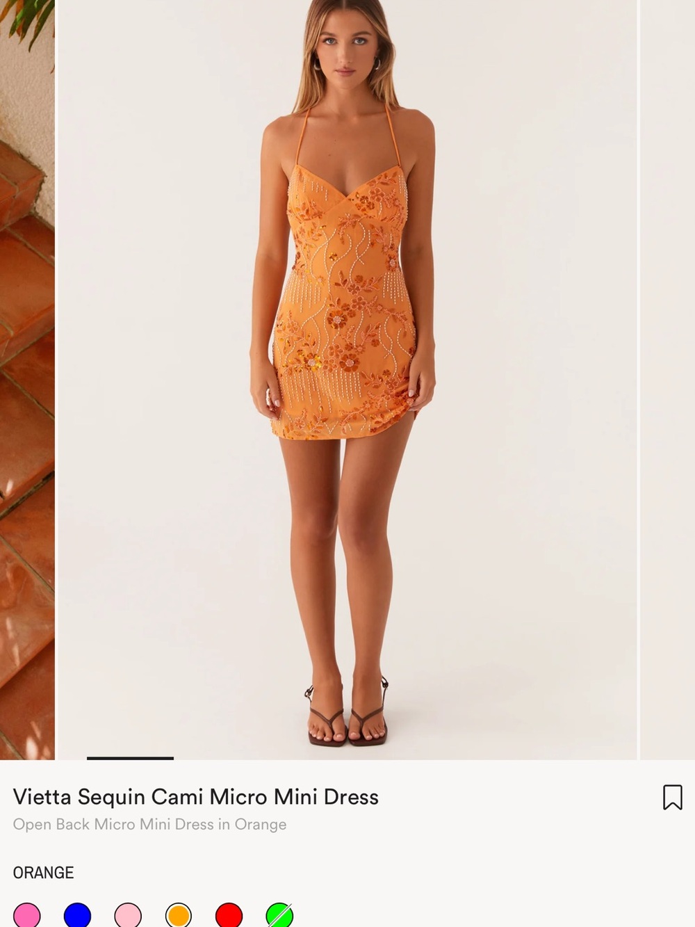 Peppermayo Vietta Sequin Orange Dress